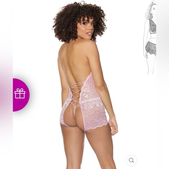 Coquette Black Lace Open-Back Teddy – Size XL - Picture 5 of 5